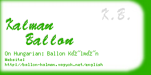 kalman ballon business card